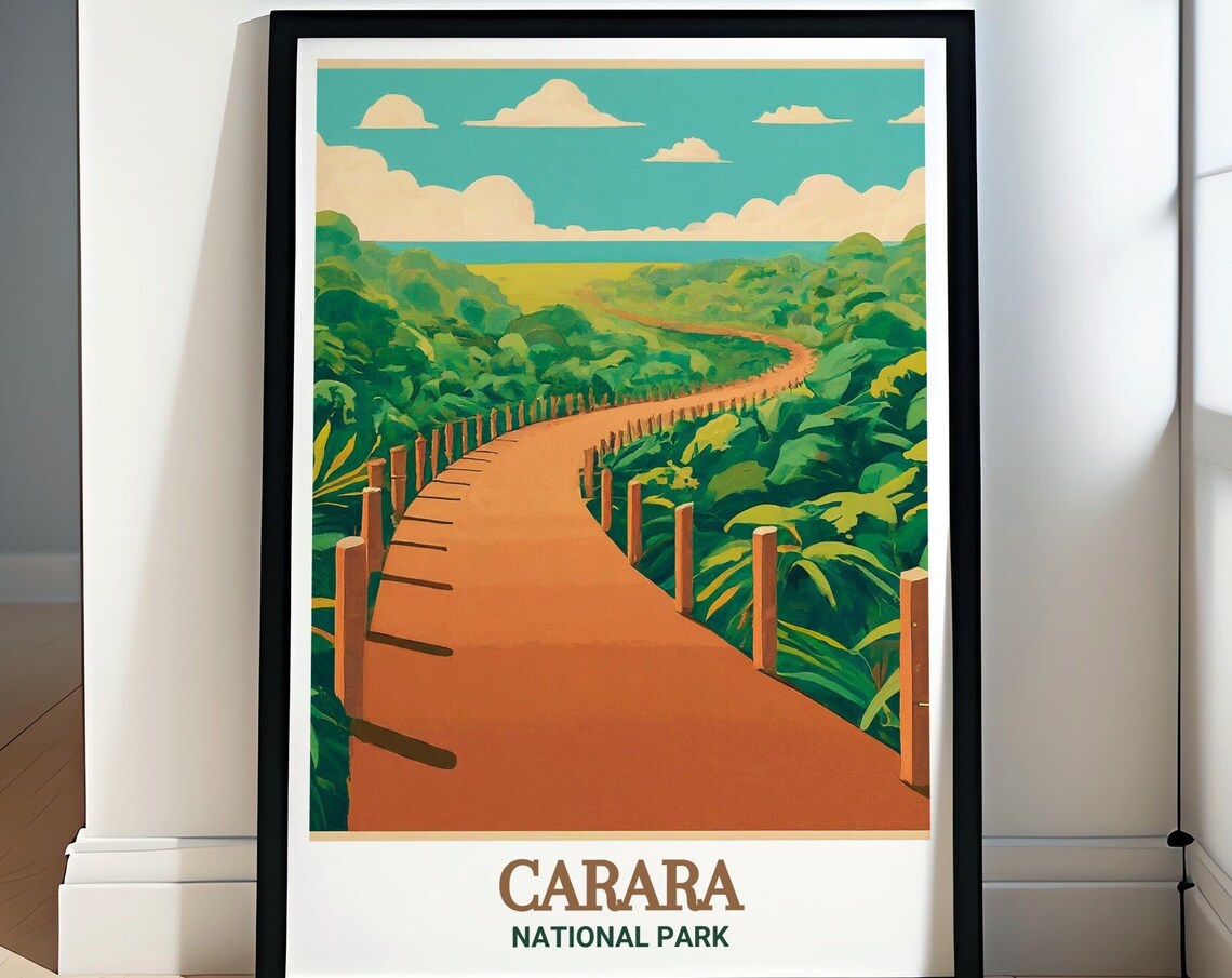 Carara National Park Jungle Trail with Wooden Rails Travel Poster