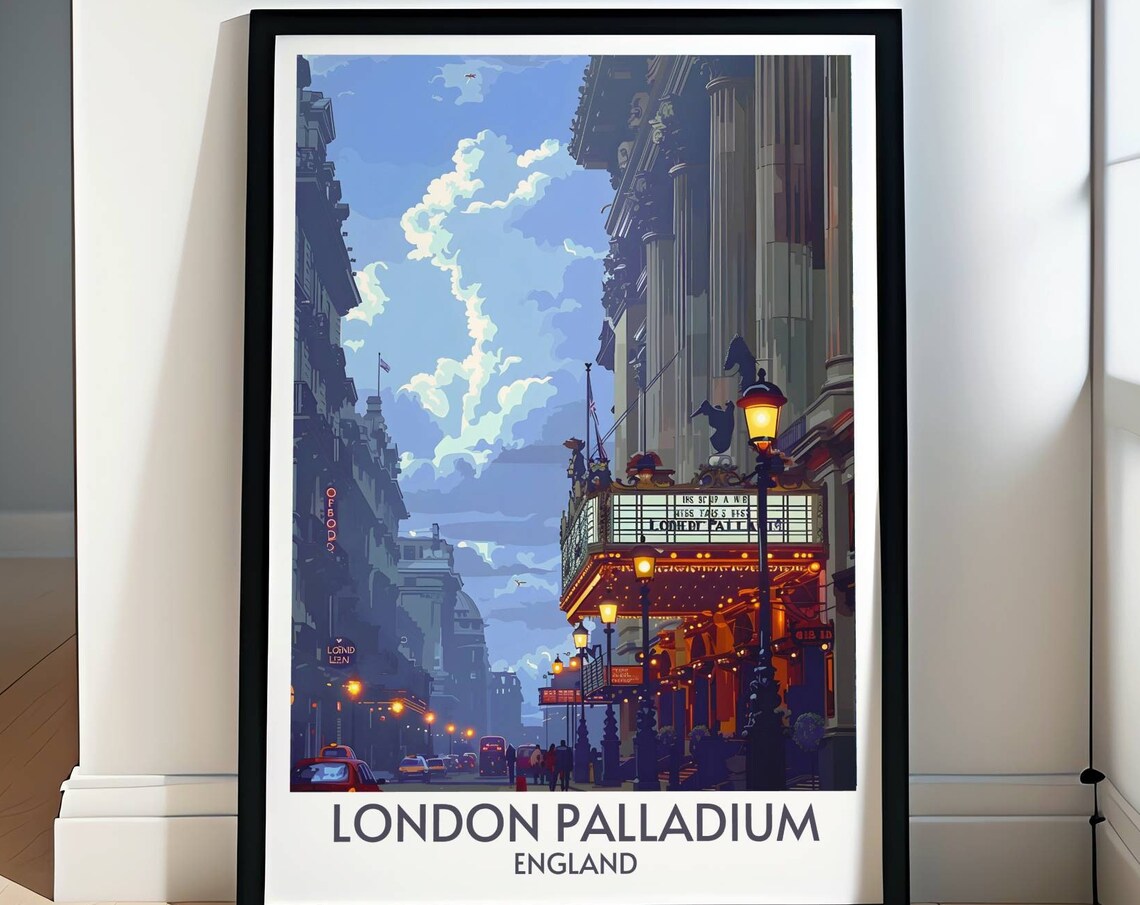 London Palladium Theatre Marquee Art Deco Soho Evening Poster