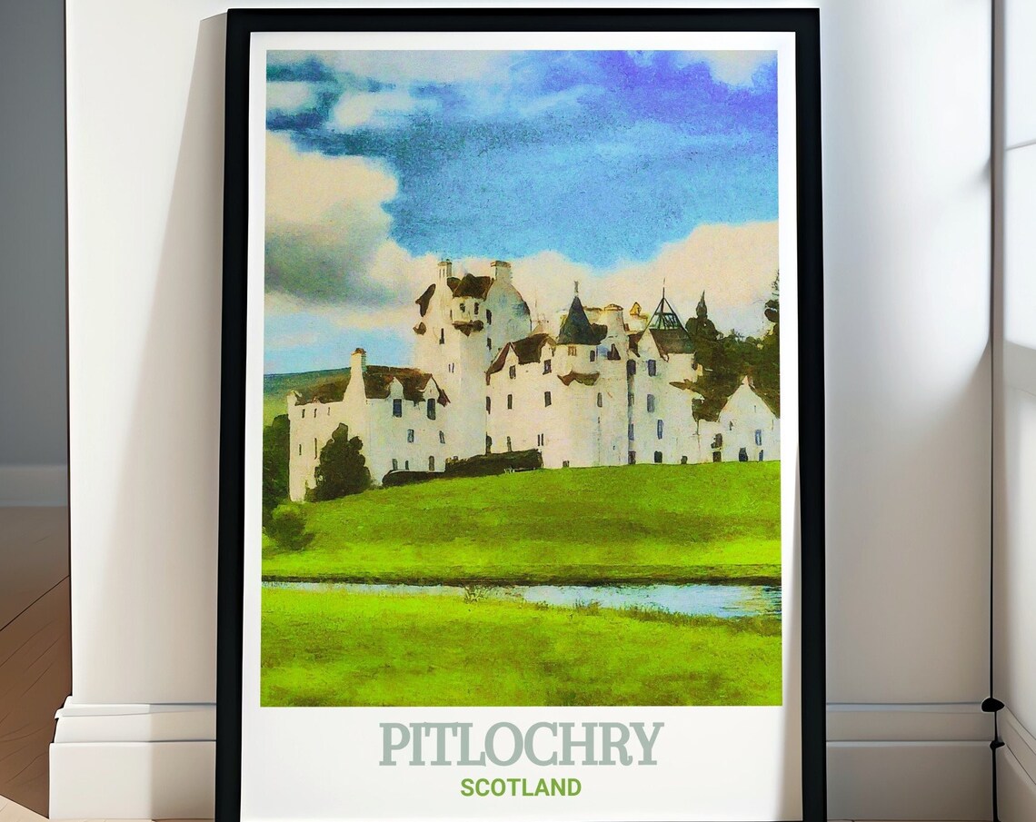 Blair Castle Pitlochry Scotland Historic Castle Travel Poster