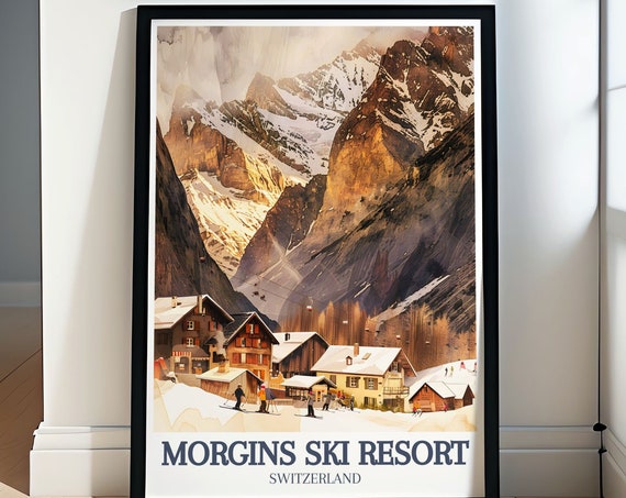 Morgins Ski Resort Wall Art Portes Du Soleil Tte Du Gant Travel Print Portes Du Soleil Tte Du Gant And Morgins Ski Resort Poster