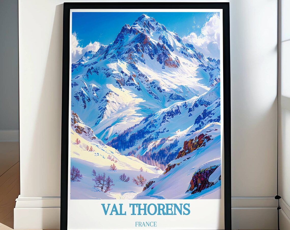 Val Thorens France Snowy Peak Winter Resort Panoramic View Poster