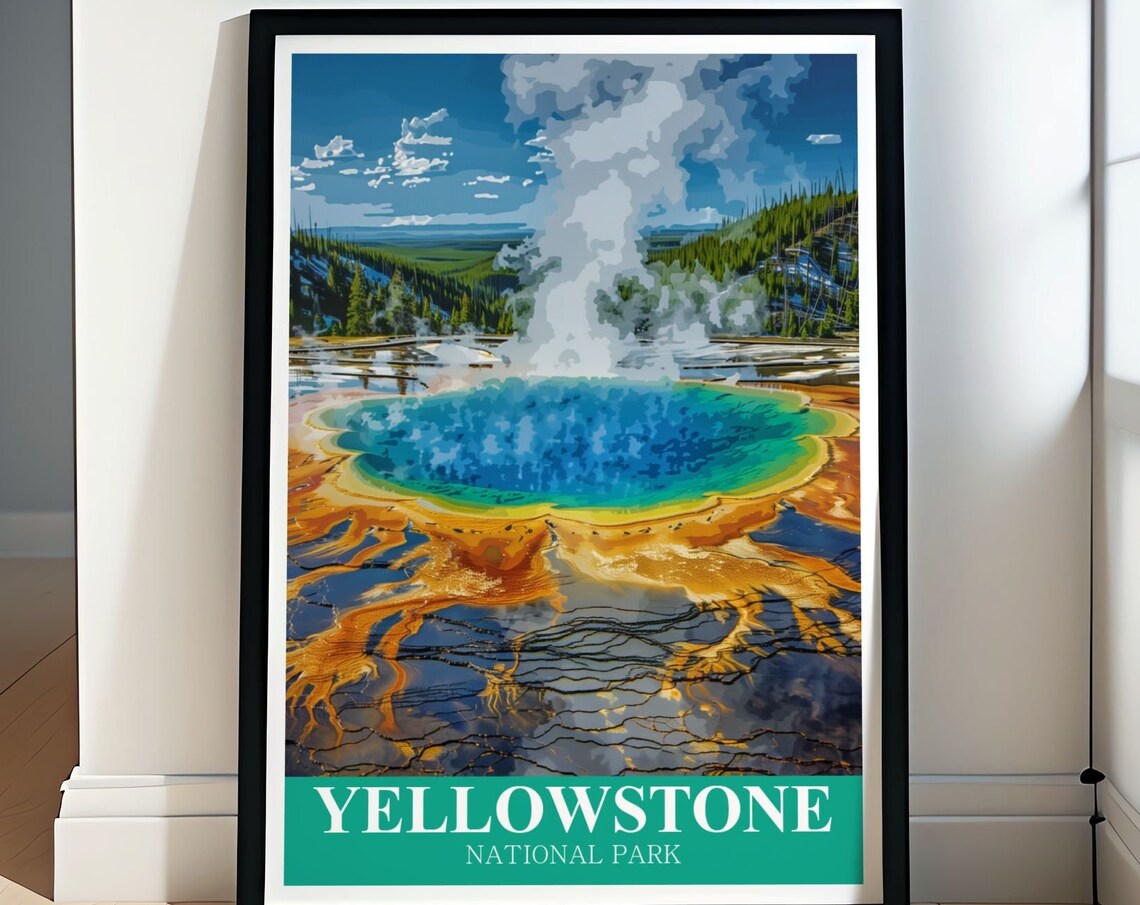 Yellowstone National Park Grand Prismatic Spring Colors Poster