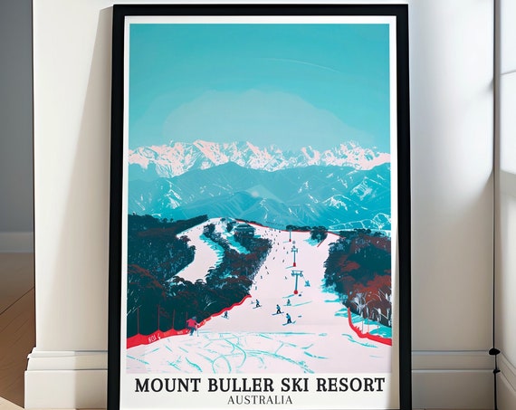Mount Buller Ski Resort Travel Posters Collection Victorian Ski Fields Art Collection Mt Buller Scenic Prints