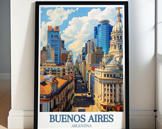 Buenos Aires Argentina City Skyline Modern Towers Blue Sky Poster