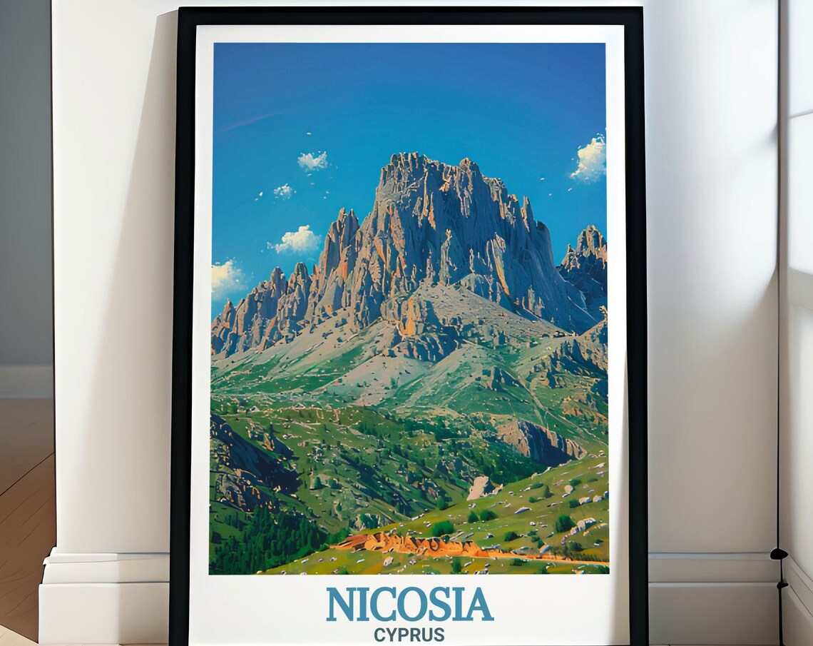 Nicosia Pentadaktylos Mountain Rugged Rocky Peaks Cyprus Travel Poster