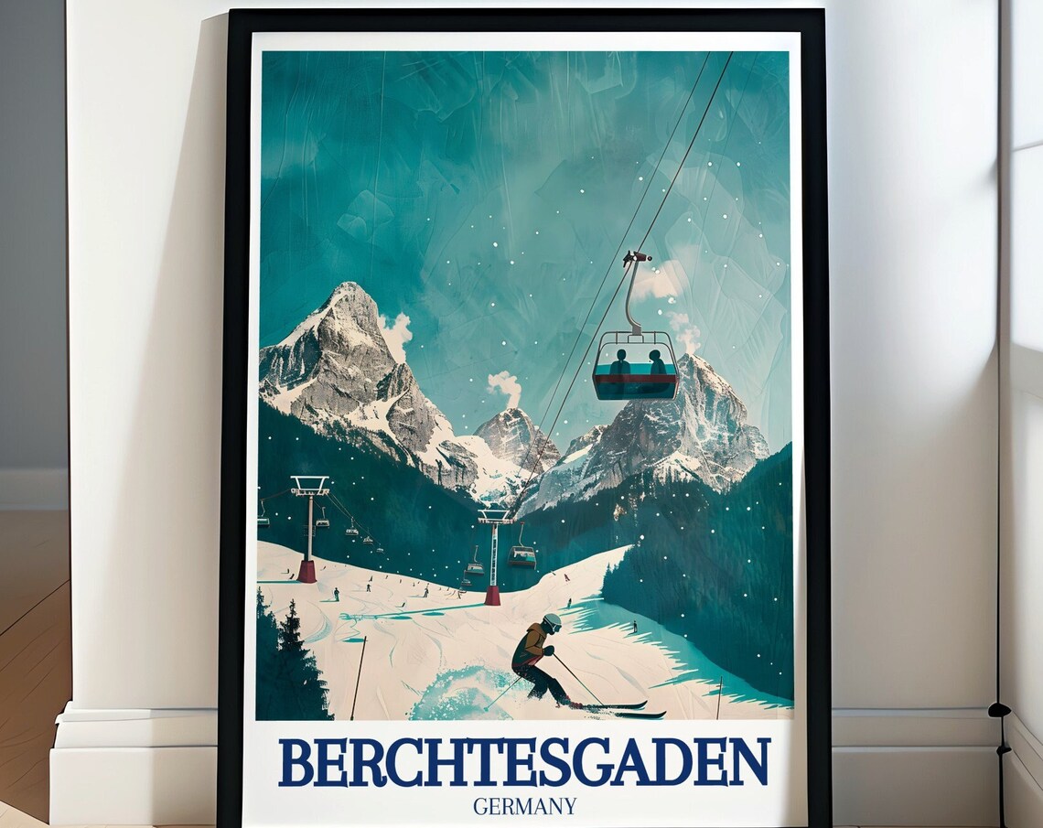 Berchtesgaden Jennerbahn Ski Area Travel Poster