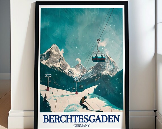 Berchtesgaden Jennerbahn Ski Area Travel Poster