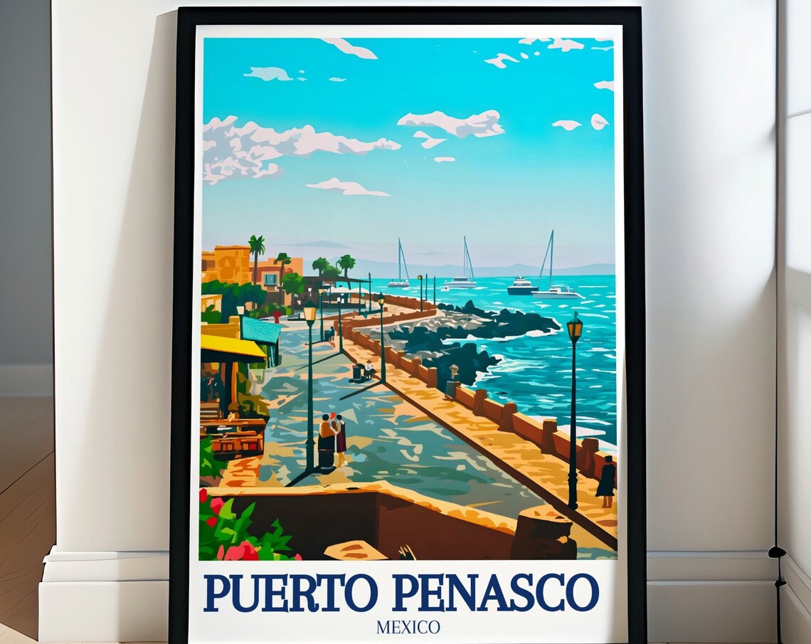 Puerto Peñasco Malecon and Sea of Cortez Travel Poster
