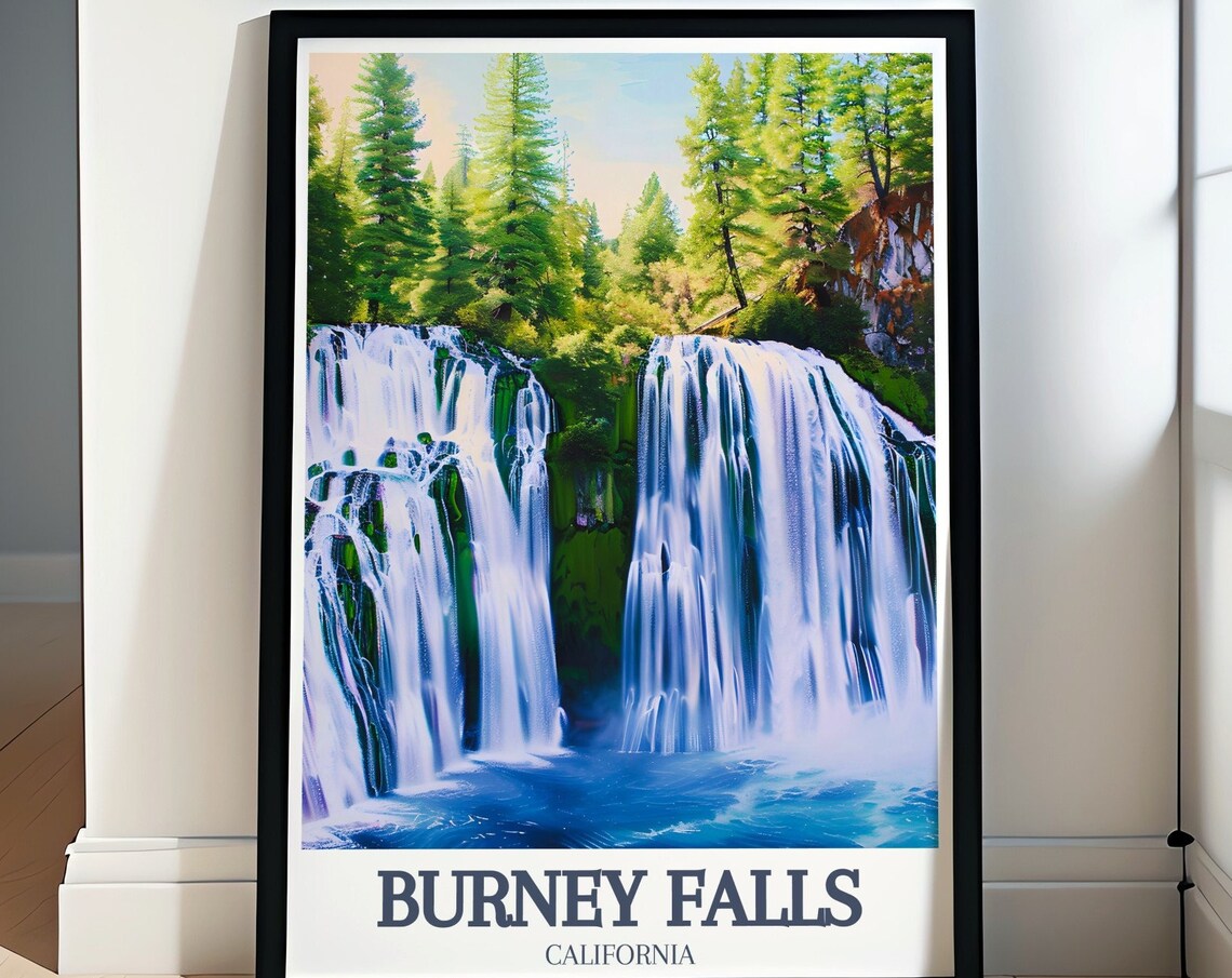 Burney Falls Close Up Curtain Of Falls And Misty Spray Poster