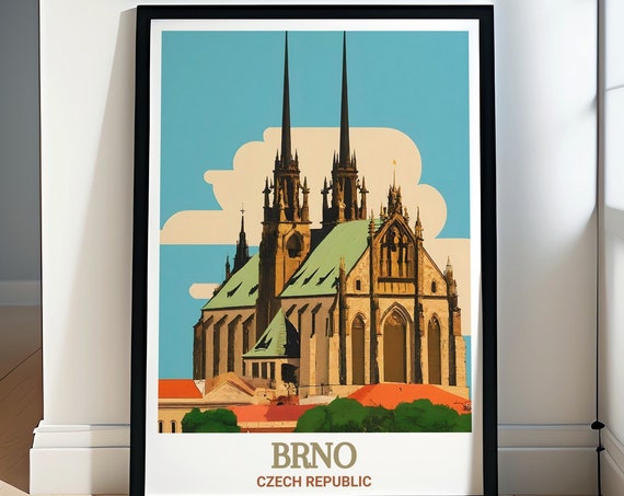Brno Travel Prints Cathedral Of St Peter And Paul Art Cathedral Of St Peter And Paul Brno Decor Brno Travel Poster