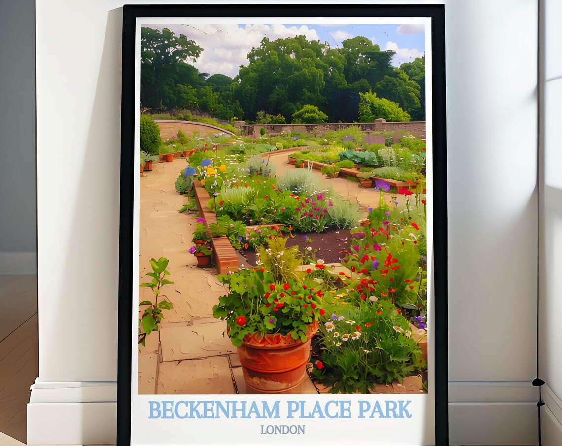 Beckenham Place Park London Blooming Garden Path Retro Poster