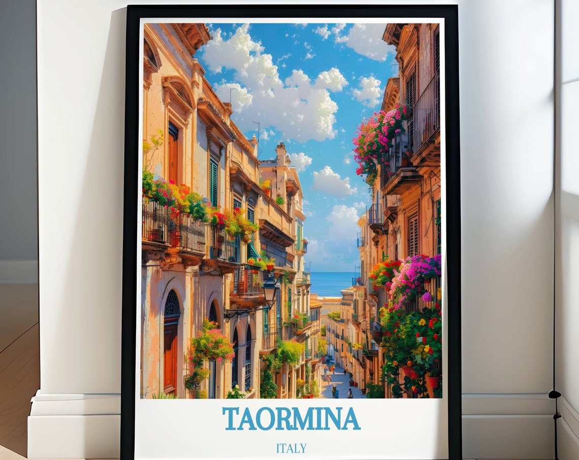Taormina Italian Art Taormina Corso Umberto Awesome Travel Posters And Prints Perfect Gifts From The Heart Of Italy