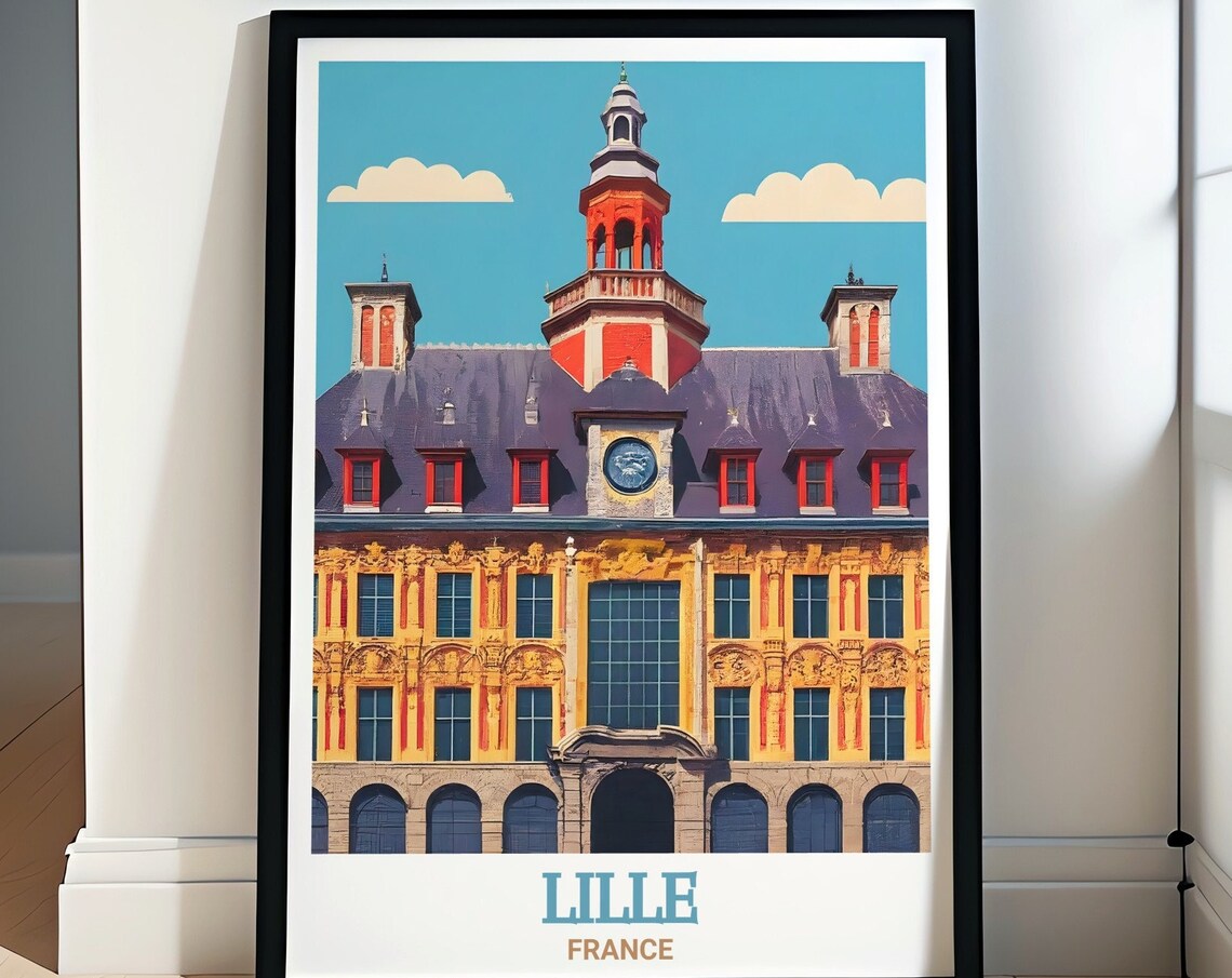 Lille France Old Stock Exchange Ornate Baroque Building Poster