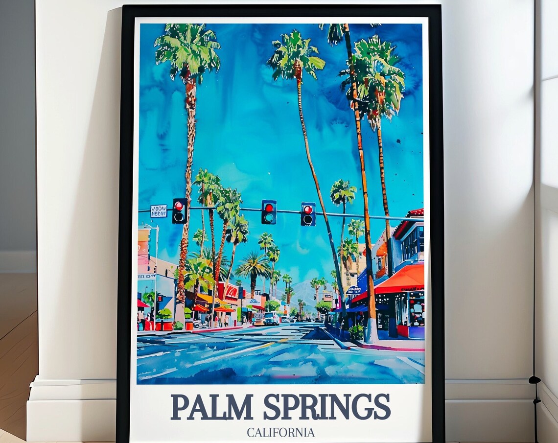 Palm Springs Downtown Palm Canyon Drive Watercolor City Poster