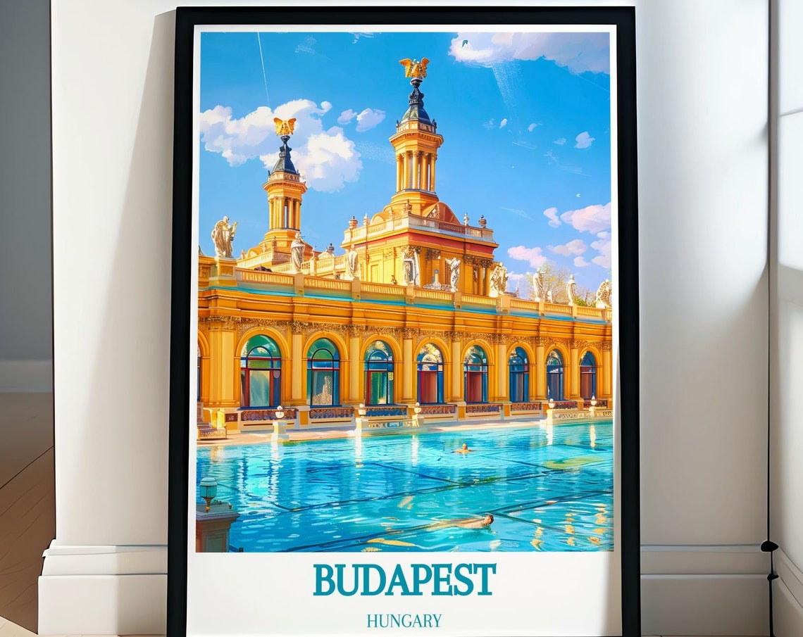 Budapest Szechenyi Thermal Baths Yellow Palace Hungary Spa Poster