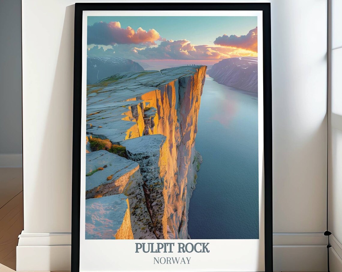 Pulpit Rock Norwegian Fjords Travel Poster Art