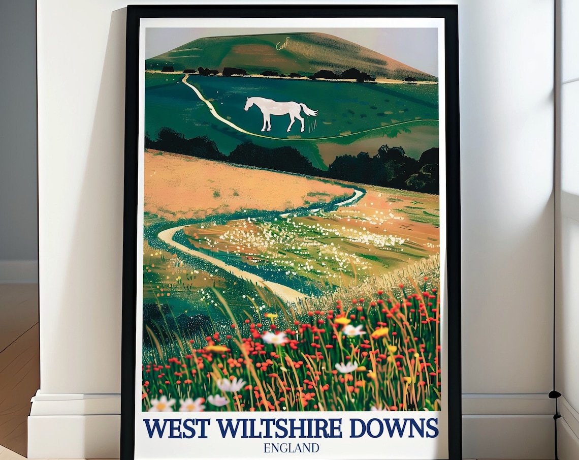 West Wiltshire Downs Westbury White Horse Travel Poster