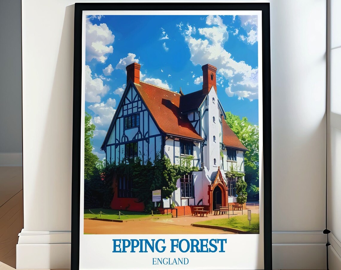 Epping Forest England Historic Half Timbered Lodge House Poster