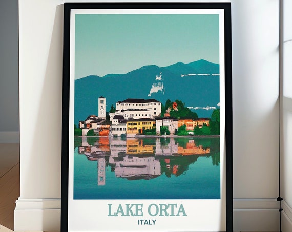 Lake Orta Wall Art San Giulio Island Poster San Giulio Island Print San Giulio Island Decor Lake Orta Art Lake Orta Decor