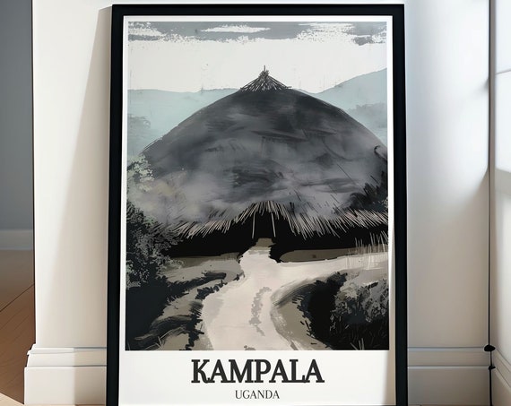 Kampala Art Collection Kasubi Hillside Print Scenic Ugandan Travel Poster Cultural Landmark Art