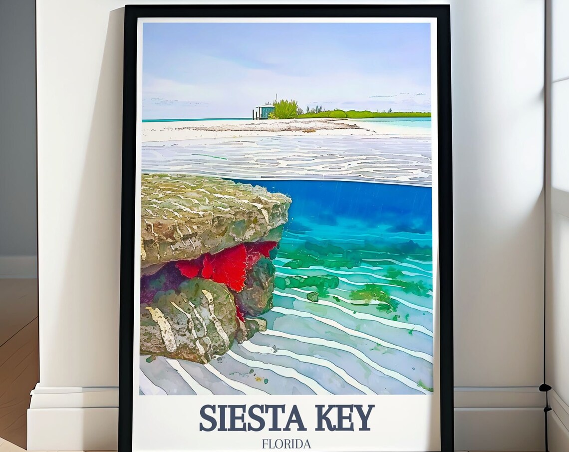 Siesta Key Point of Rocks Shoreline Crystal Water Cove Poster