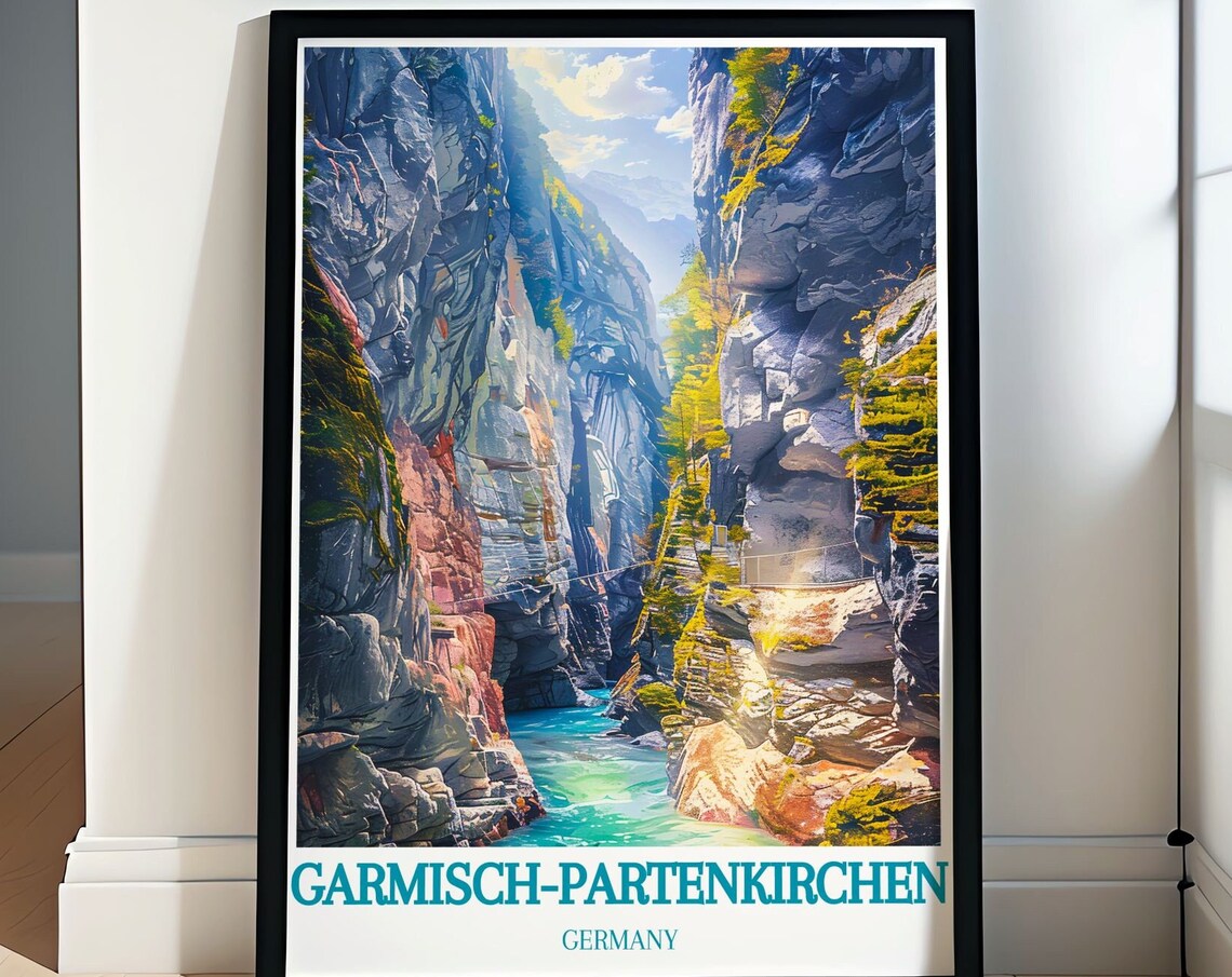 Garmisch-Partenkirchen Rocky Gorge Turquoise River View Poster