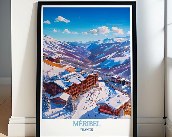 Mribel Ski Resort Travel Prints Mont Vallon Meribel Travel Wall Art Three Valleys Travel Wall Decor