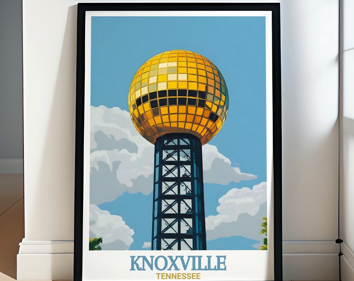 Knoxville Tennessee Sunsphere Golden Tower City Landmark Poster