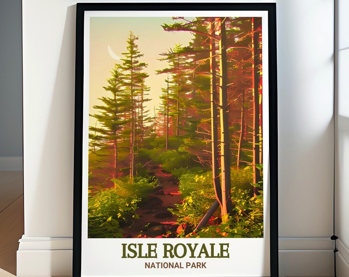 Isle Royale Greenstone Ridge Forest Trail Golden Pines Poster