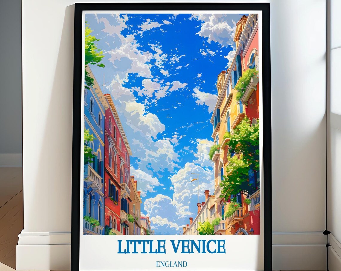 Little Venice Colorful Canal Buildings Blue Sky England Poster