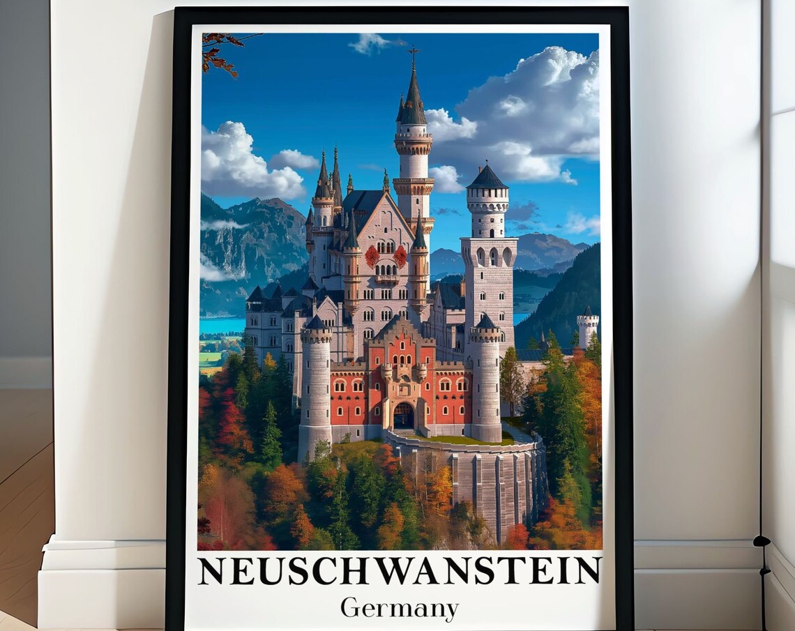 Neuschwanstein Castle Germany Autumn Colors Fairy Tale Poster