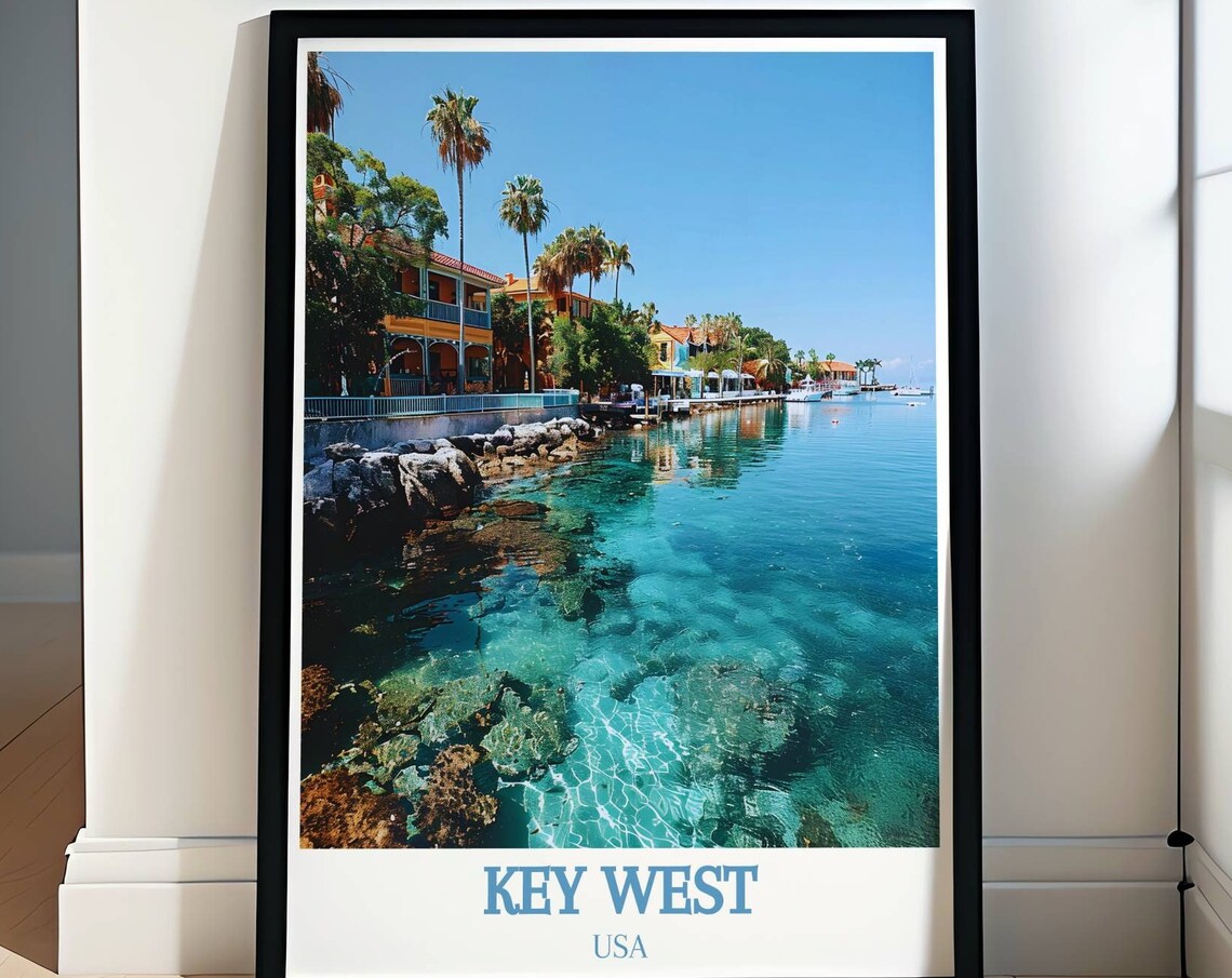 Key West Florida Historic Seaport Turquoise Water Travel Poster