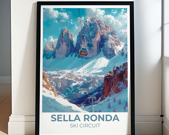 Sella Ronda Ski Circuit, Val Gardena Travel Poster