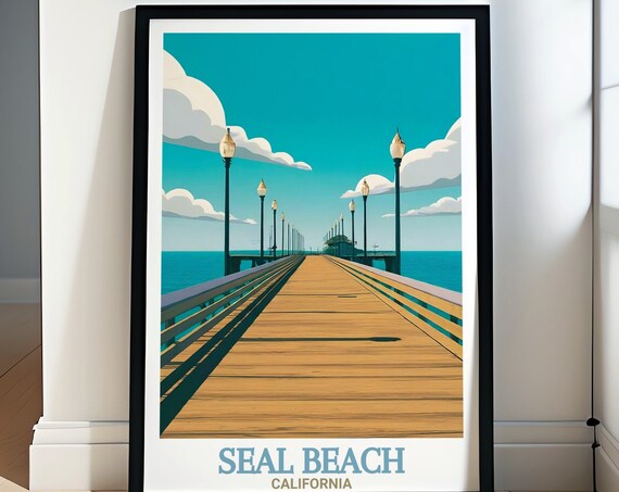 Seal Beach Travel Print Seal Beach Pier Posters And Prints Seal Beach Pier Art And Dcor Seal Beach Pier Travel Posters