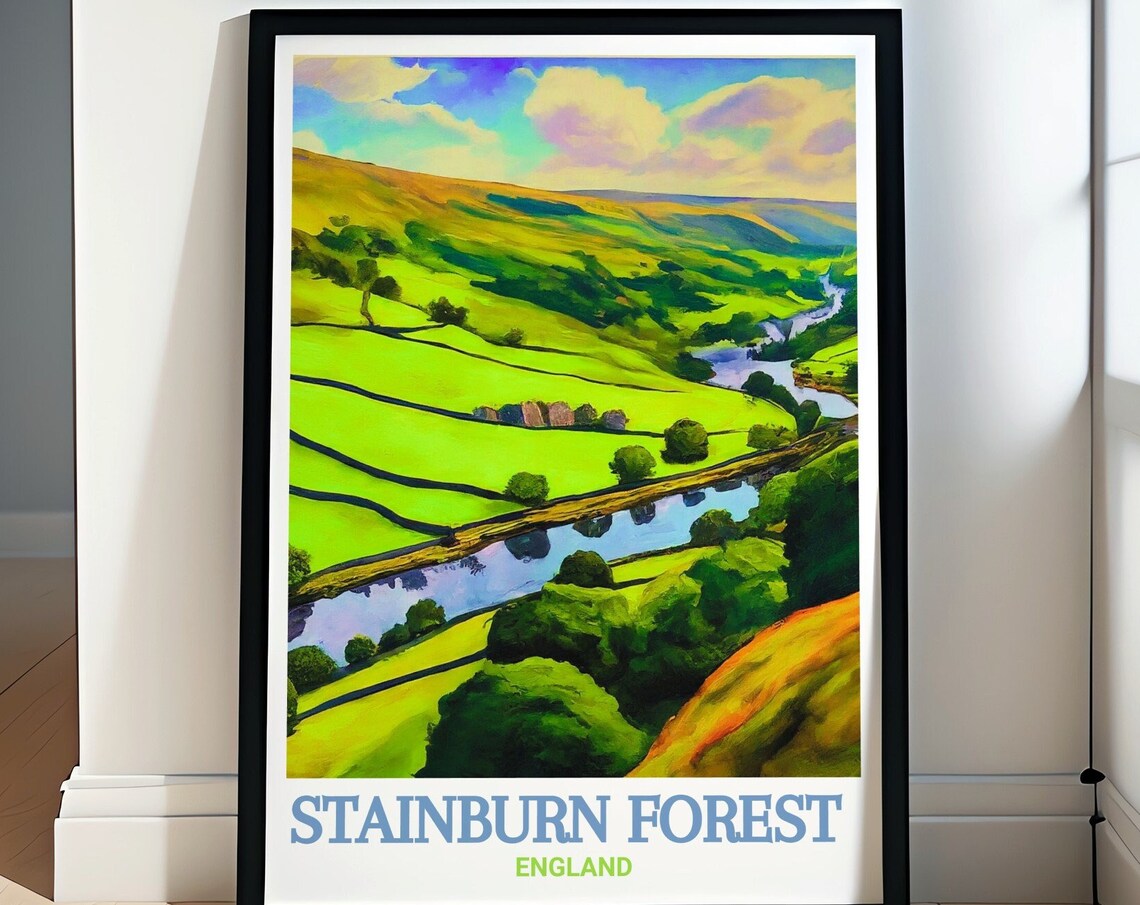 Stainburn Forest Washburn Valley River Rolling Green Hills Poster