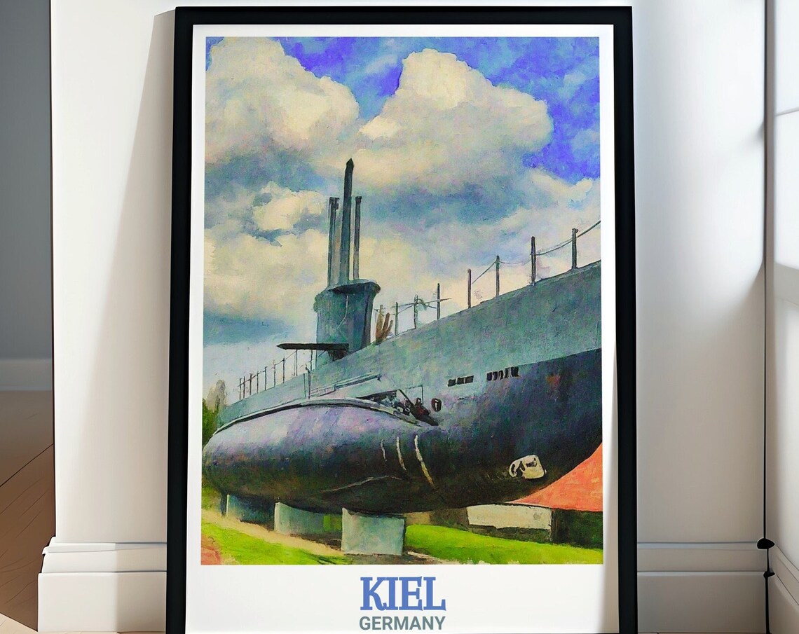 Kiel Travel Print, Uboot U995 And German Ports