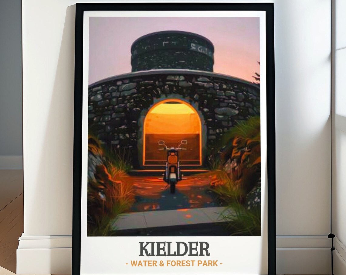 Kielder Water Forest Park Stone Skyspace Dusk Sunset Glow Poster