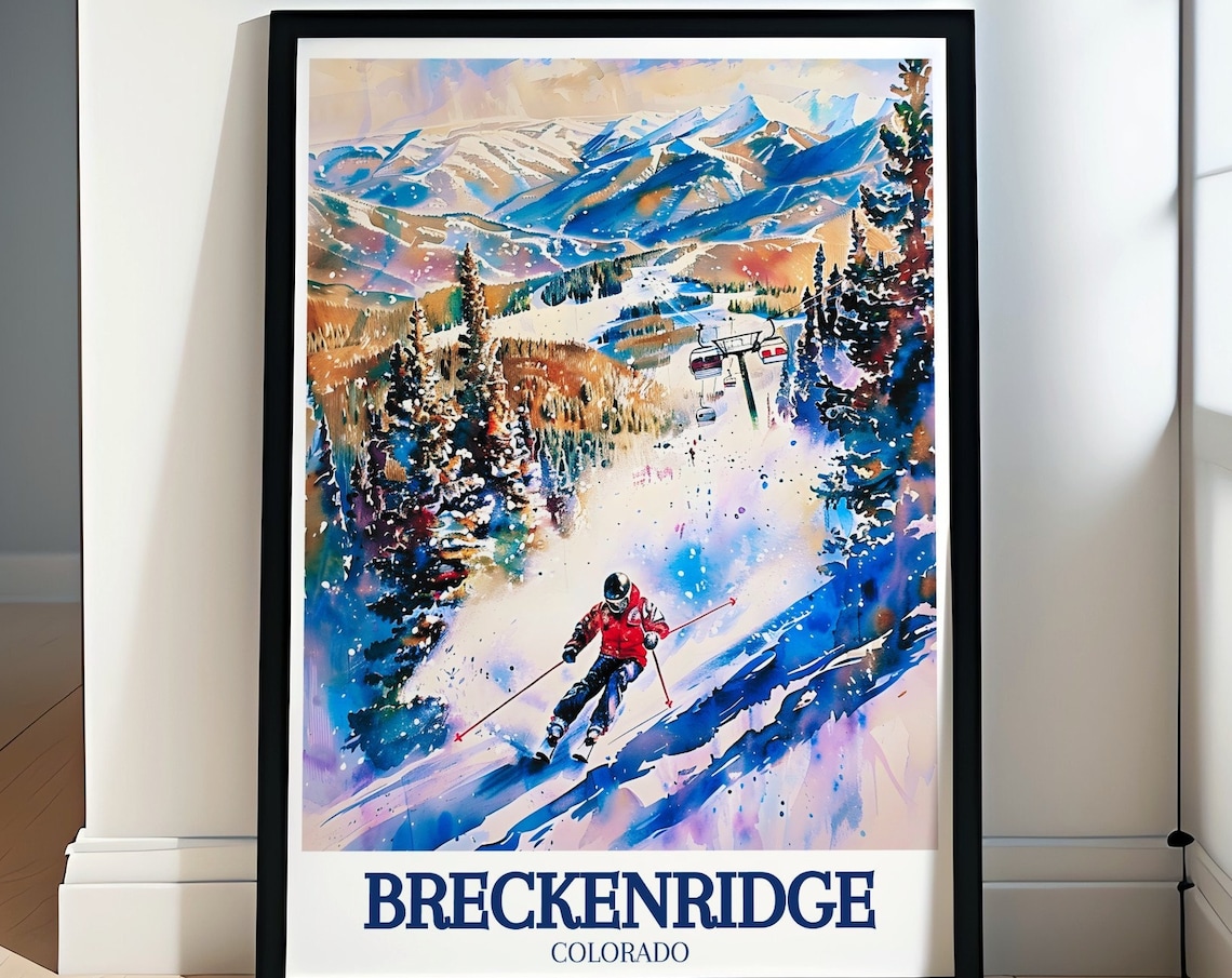 Breckenridge Travel Poster, Colorado Ski Resort Art