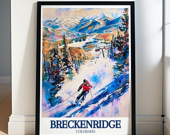 Breckenridge Travel Poster, Colorado Ski Resort Art