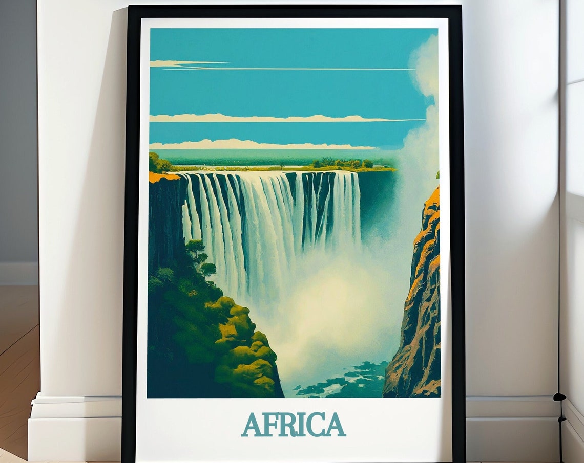 Africa Travel Poster Victoria Falls Travel Art Victoria Falls Poster For Art Lovers Victoria Falls Print For Your Decor