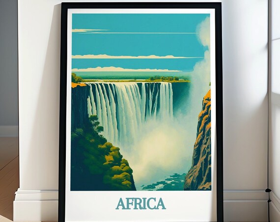 Africa Travel Poster Victoria Falls Travel Art Victoria Falls Poster For Art Lovers Victoria Falls Print For Your Decor
