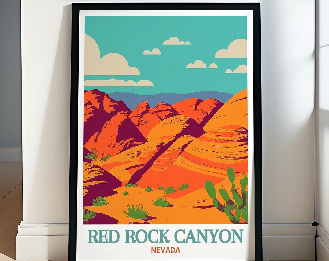 Red Rock Canyon Nevada Calico Hills Pop Art Desert Colors Poster