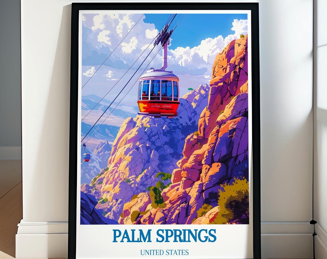 Palm Springs Aerial Tramway Art Print, Colorful