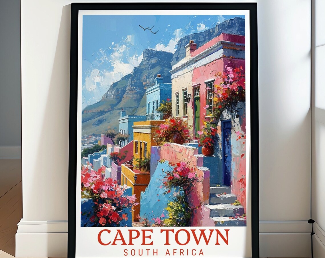Cape Town Wall Art Bokaap Decor And South Africa Travel Art Bokaap Art Cape Town Decor Bokaap Travel Print