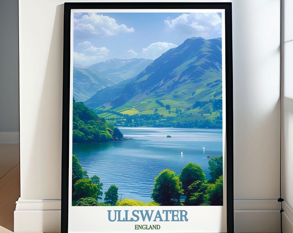 Ullswater Travel Poster Ullswater Posters And Pooley Bridge Prints Ullswater And Pooley Bridge Travel Gifts Pooley Bridge Art