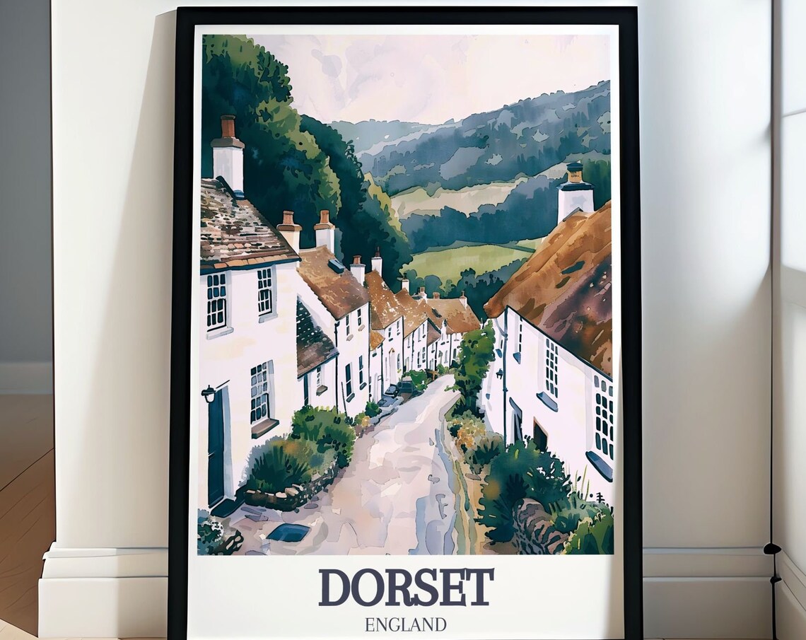 Dorset England Gold Hill Shaftesbury Thatched Cottage Lane Poster