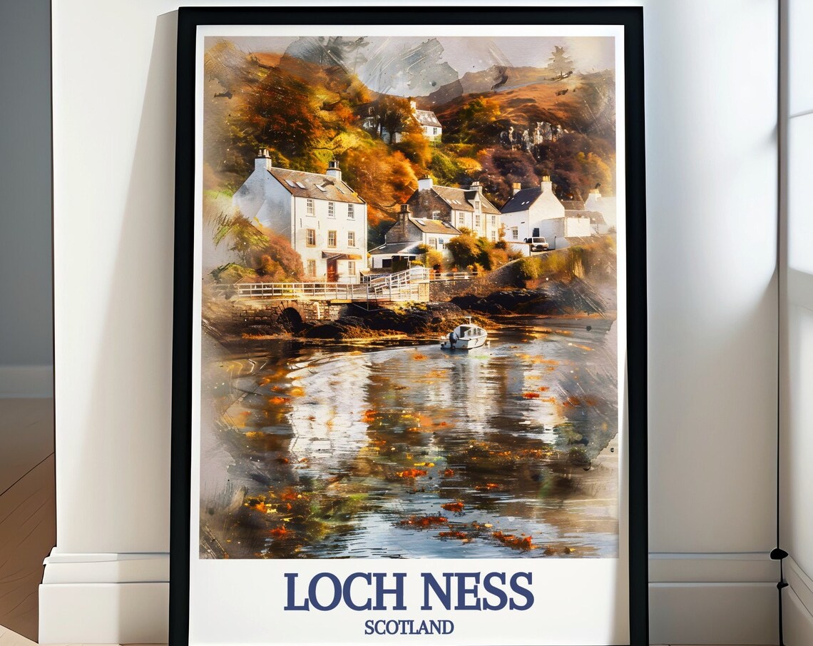 Loch Ness Scotland Drumnadrochit Village Lakeside Art Classic Poster