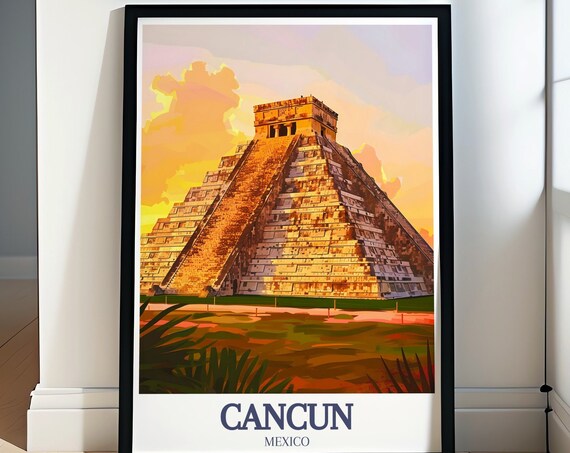 Chichen Itza Pyramid Sunset Kukulkan Maya Ruins Mexico Poster