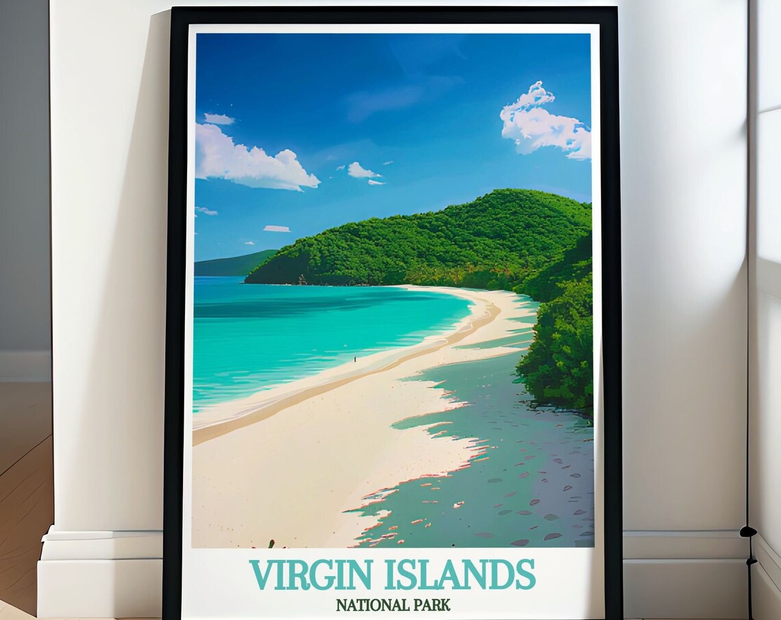 Cinnamon Bay White Sand Beach in Virgin Islands National Park Poster