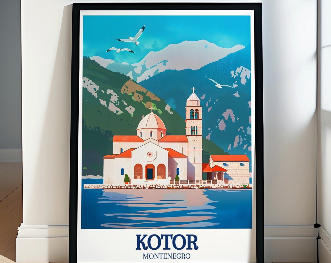Kotor Montenegro Our Lady Of The Rocks Island Church Scenic Poster